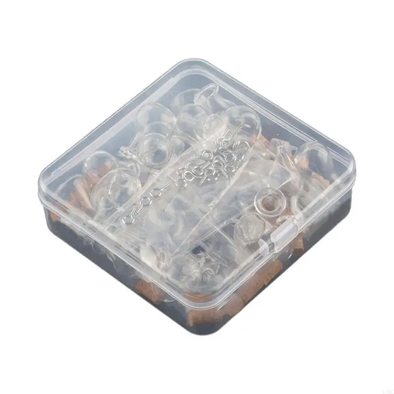 

R3MC 30Pcs Glass Bottle with Cork Pendants Unique Bottle Charm for Jewelry Making