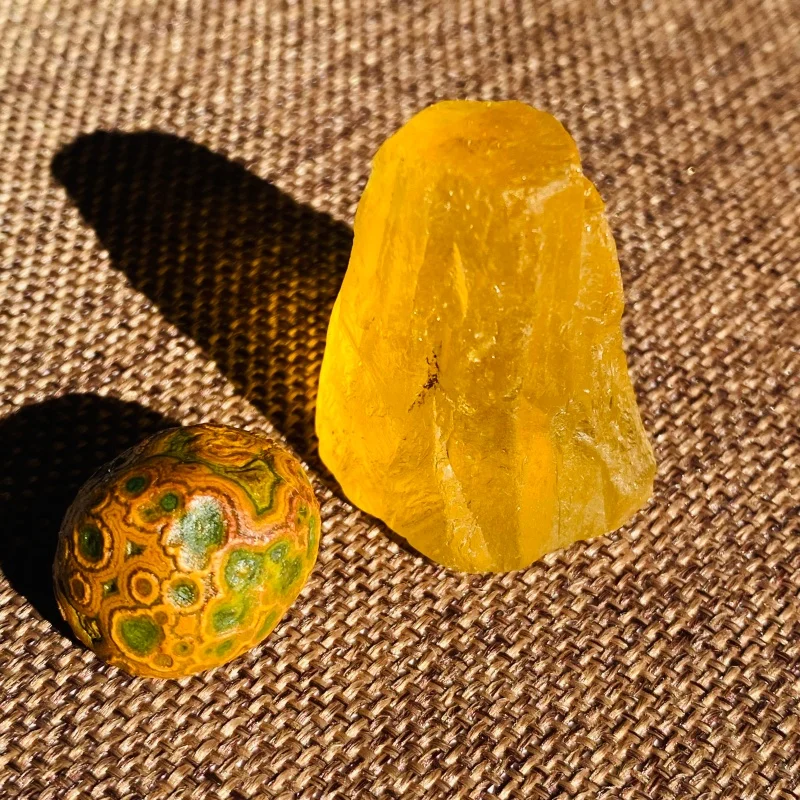 Natural Altay Agate Energy Stone - Yellow Topaz Spirit Healing
