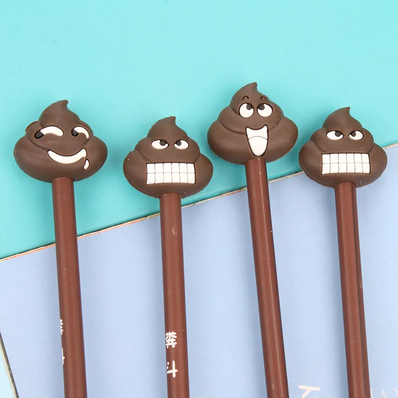 

12/60 Pcs Creative Spoof Cute Dung Bucket Gel Pen Office Supplies Black Signature Pen wholesale