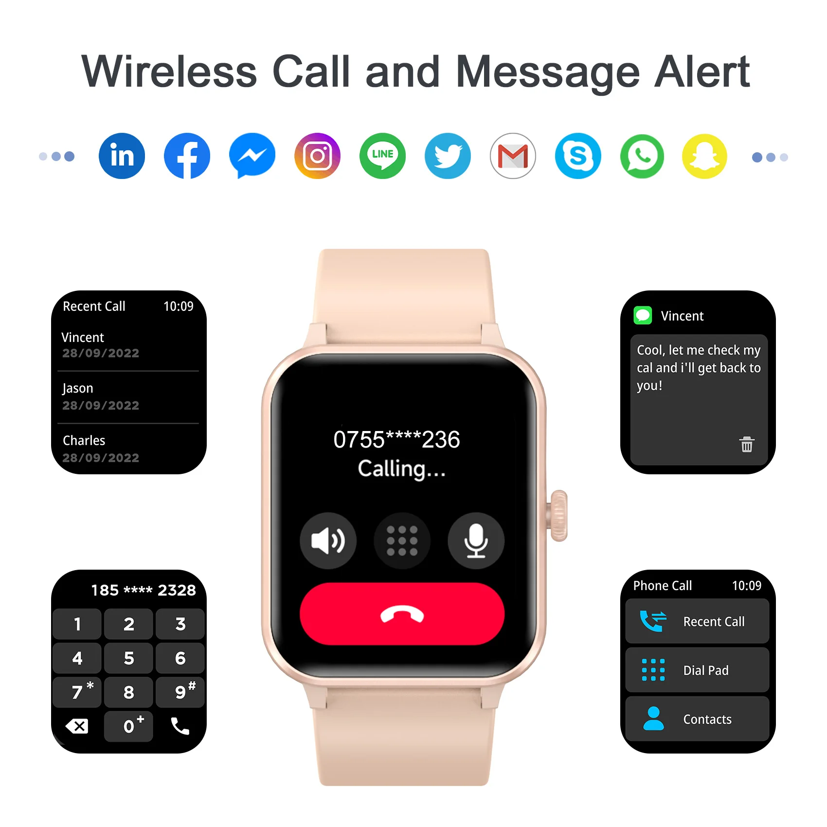 Baolubao Smart Watch  Answer/Make Calls, Built-in AI Voice, 1.85