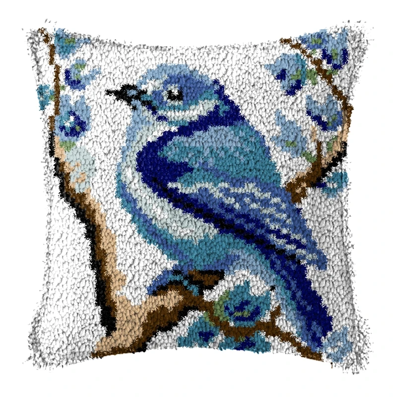 مجموعة خطافات مزلاج العقعق، وسادة مطرزة، افعل ذلك بنفسك، سجادة مطرزة مع زخرفة وسادة من سلسلة نمط مطبوعة مسبقًا #5