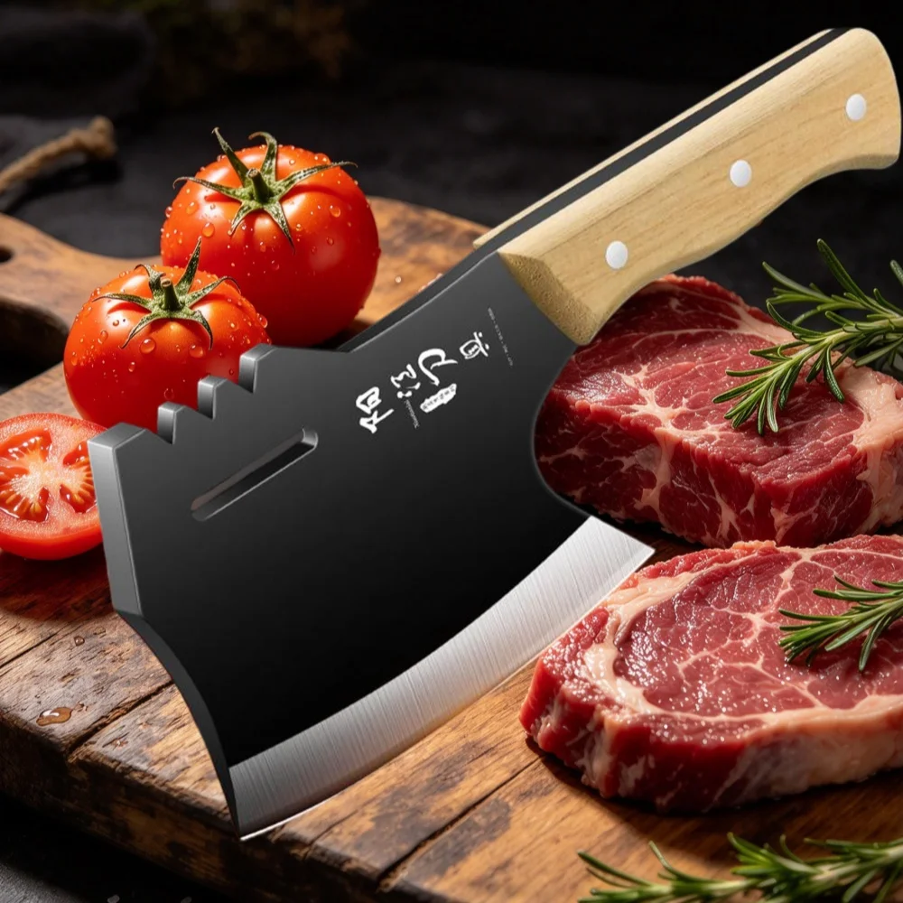 Chopping Bone Axe Kitchen Knife, Household Chopping Turkey and Big Bones Sharp Axe Knife, Commercial Butcher's Chopping Knife