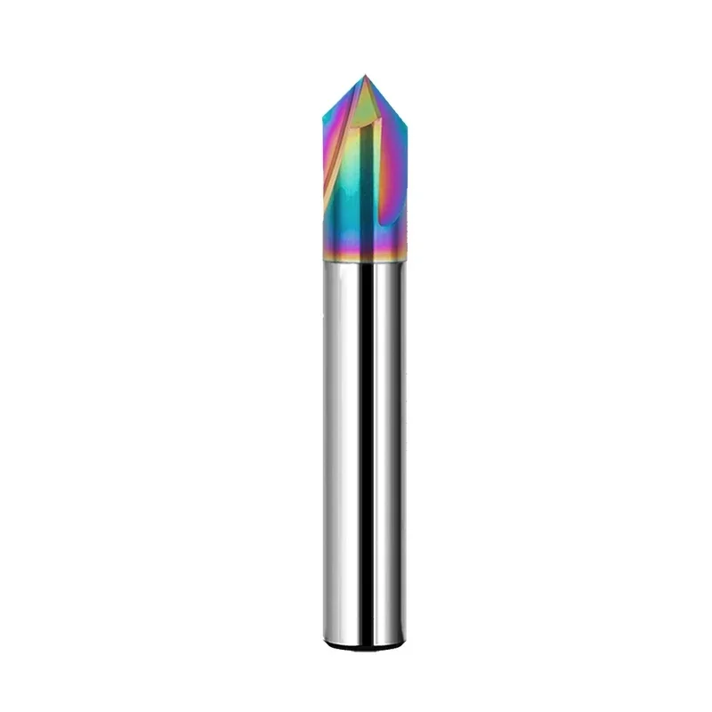 1PC 3F Straight Coated Carbide Chamfering End Mill HRC55 DLC Coating Tungsten Steel Chamfer Milling Cutter for Aluminum