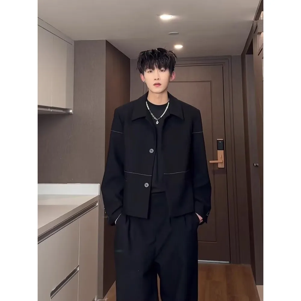 

Bla Casual American Sle Padded oulder Jaet for Men Spring Autumn High Sense Old Money Sle Polyester Fiber