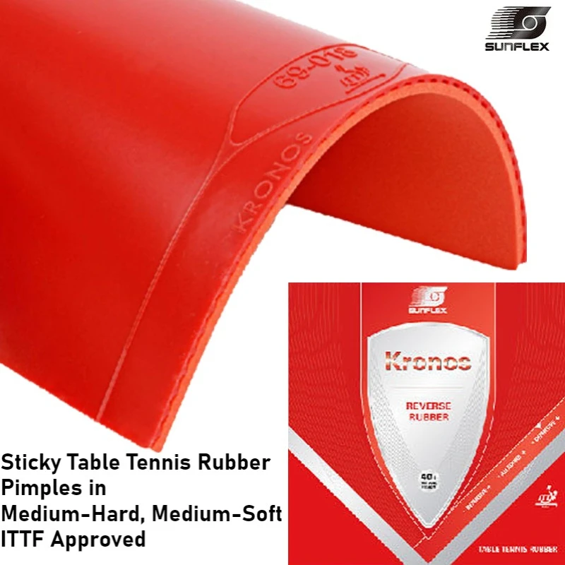 

Накладка для настольного тенниса SUNFLEX KRONOS Sticky (выступающие шипы) с высокоэластичной губкой для быстрого атаки и вращения, одобренная ITTF
