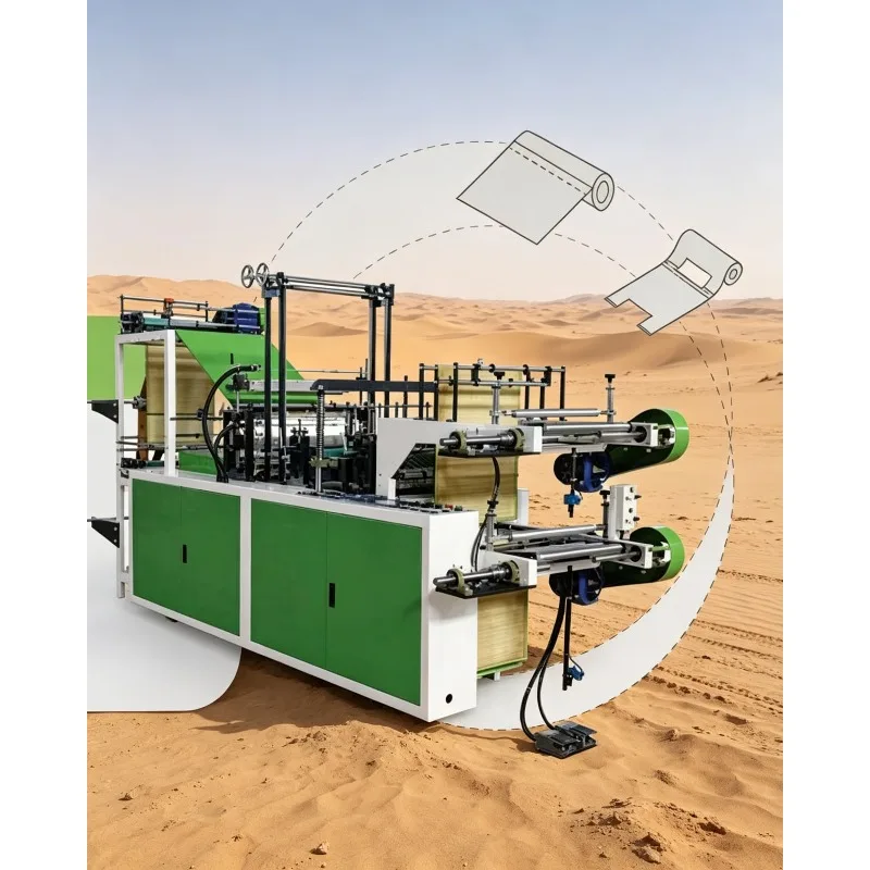Automatic Plastic Vegetable & Fruit Bag & Garbage Bag Making Machine with Paper Core for Garbage & Rice Bags on Roll