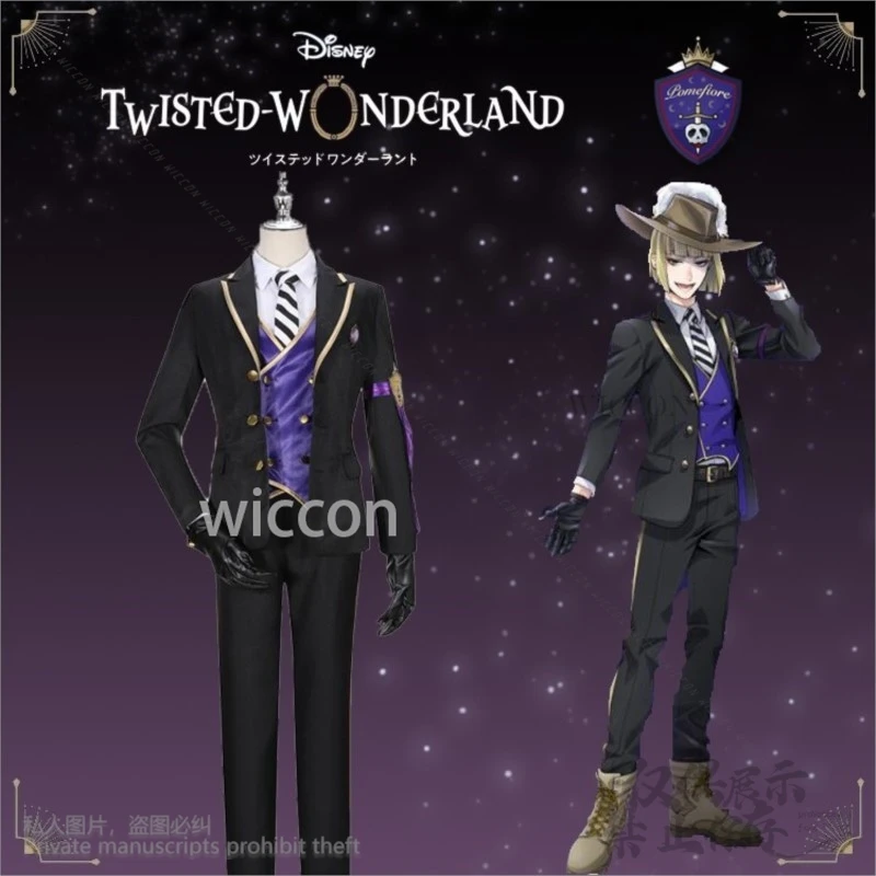 Anime Game Twisted-Wonderland Rook Hunt Cosplay Wig Costume Night Raven DK School Uniforms Halloween Christmas Suits Customized