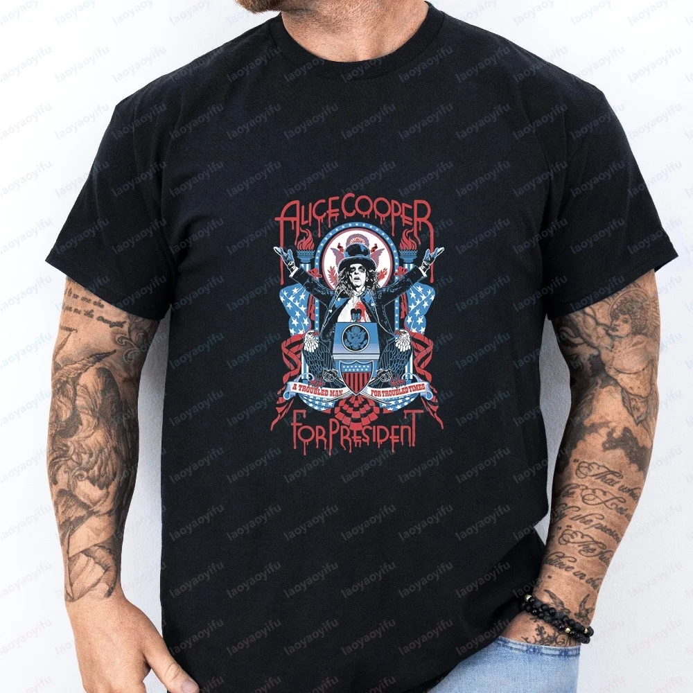 Men's T-shirts and Tank Tops - Alice Cooper Printed T-shirts, Suitable for Both Men and Women, Comfortable T-shirts - view 5