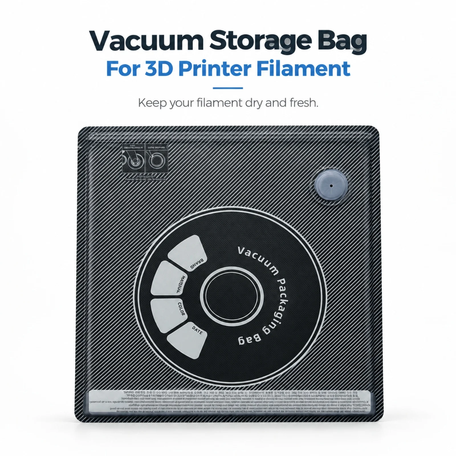 3.0 Upgraded Vacuum Storage Bag for 3D Filament·Thickened Material New Leak‑Proof Structure,Moisture Protection for PLA ABS PETG