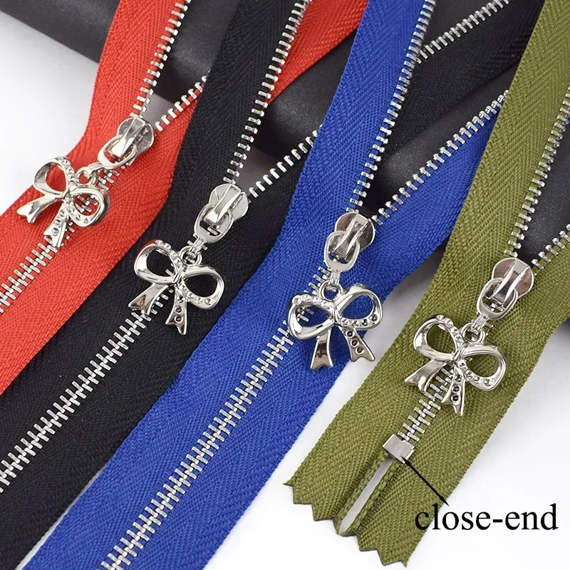 5Pcs Meetee 3# Metal Zippers 15-30cm Closed End Zipper for Sewing Bags Pocket Wallet Garment Zip Repair Kit Accessories