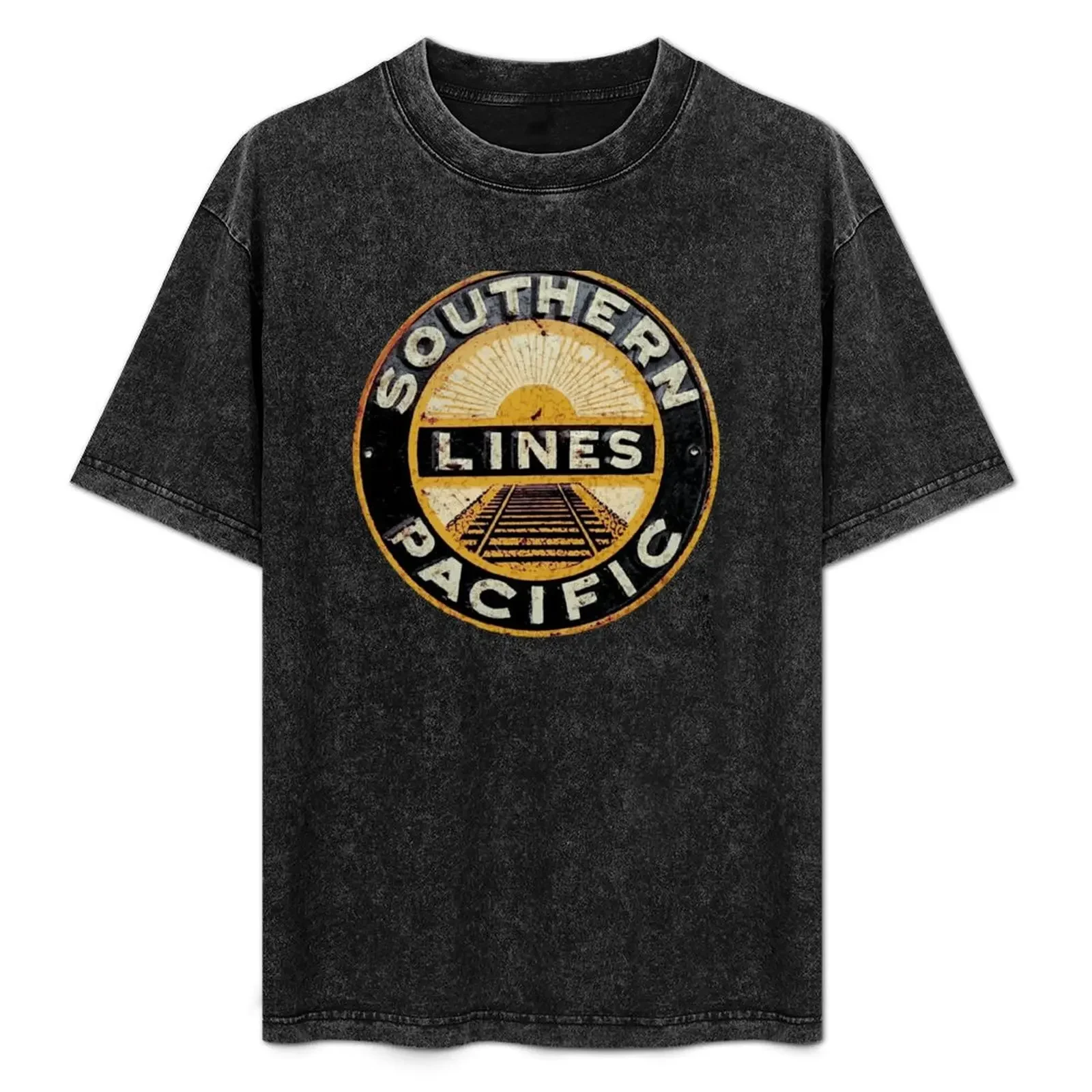 

Southern PacificLines Railroad T-Shirt Retro Style Print Casual Top