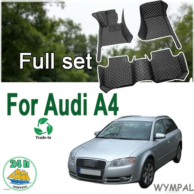 

Автомобильные коврики для Audi A4 Avant B5 B6 B7 8D 8E 8H 1995 ~ 2008, роскошный кожаный коврик, коврик для защиты от грязи, полный комплект автомобильных аксессуаров