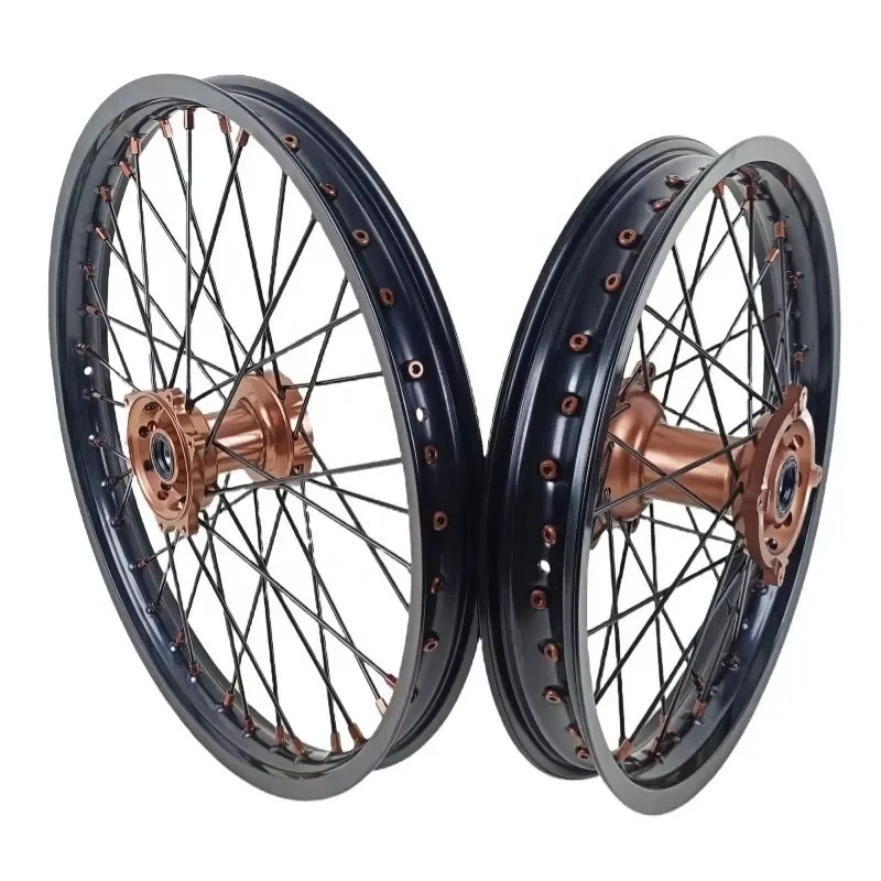 CR/CRF125-450 21/18/19-inch CNC Aluminum Bronze Anodized Wheel Set for Off-Road Motorcycles, Enduro, Off-Road Bikes, Off-Road