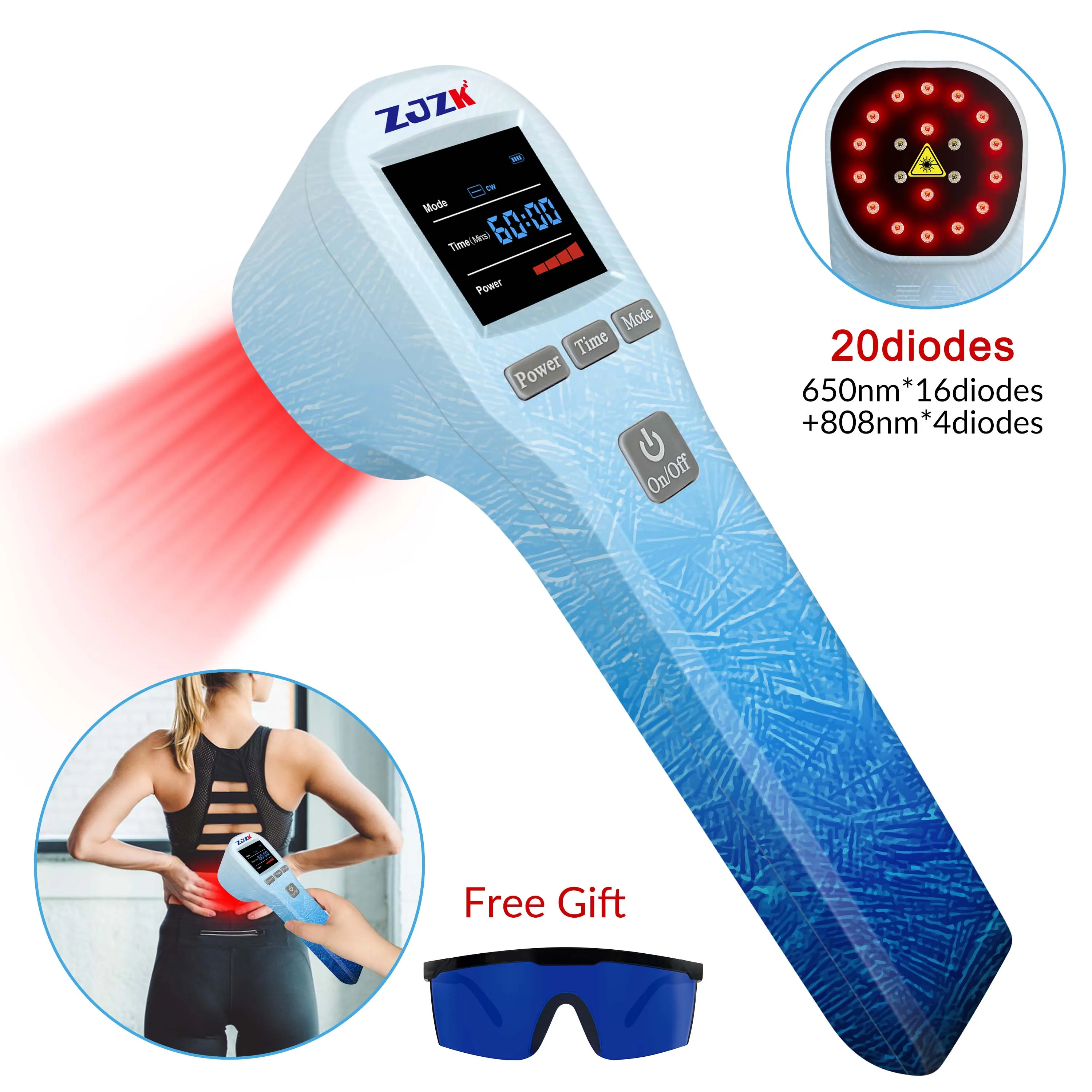 

ZJZK Deep Tissue Laser Therapy Machine Red Laser Therapy Joints Laser Light Therapy For Wound Healing In Pets Knee Arthritis