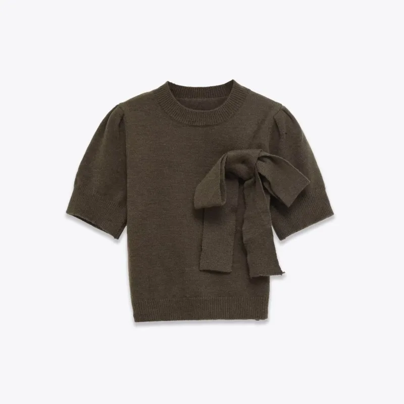 HipSeam المرأة يزين متماسكة البلوز الربيع عادية س الرقبة قصيرة الأكمام مضلع هيم سيدة سترة الإناث شيك القمم #1