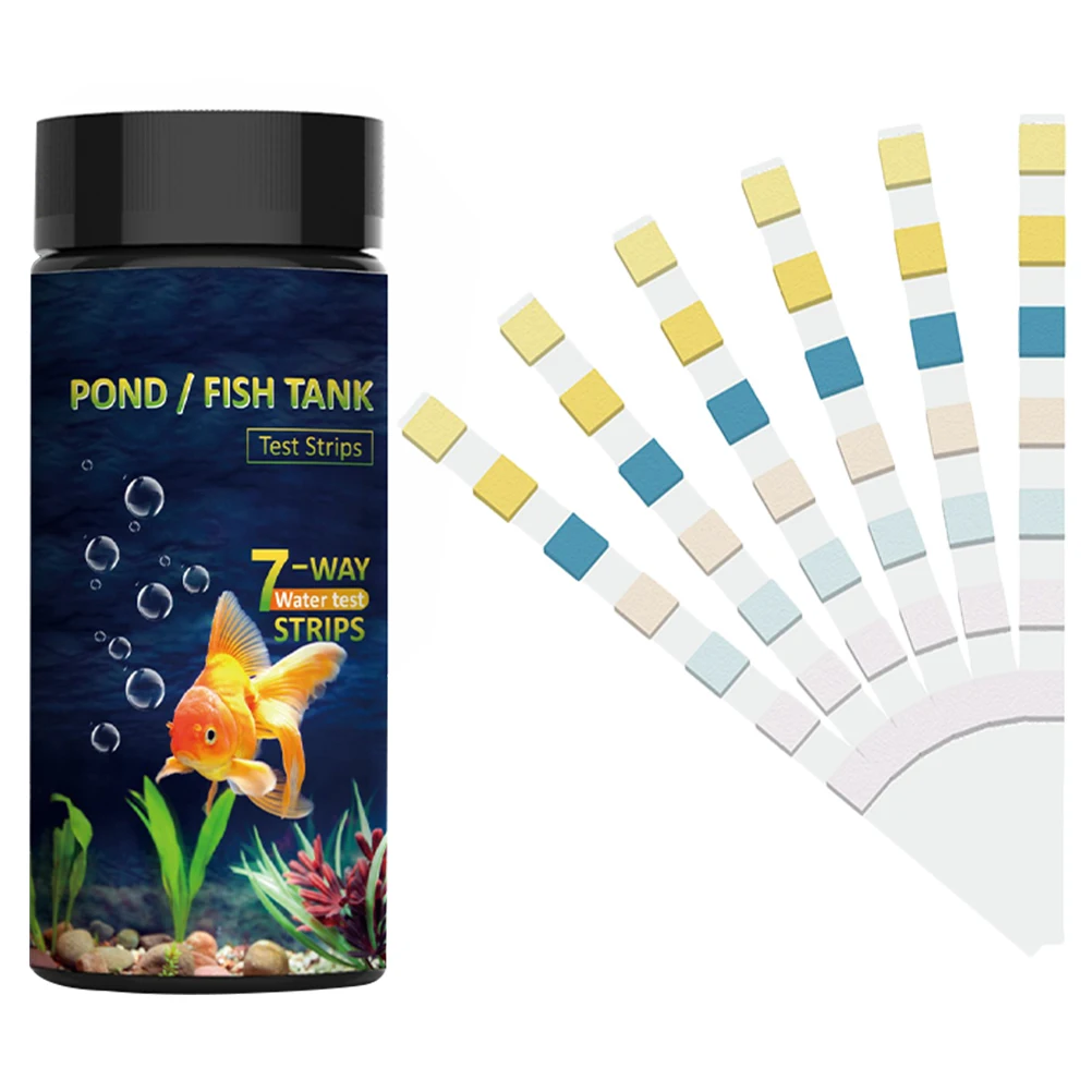 

50pcs Water Quality Test Strips 7 Way Pool Pond Kit Hardness Tester for Fish Tank Aquarium PVC Hot Tub Home Use