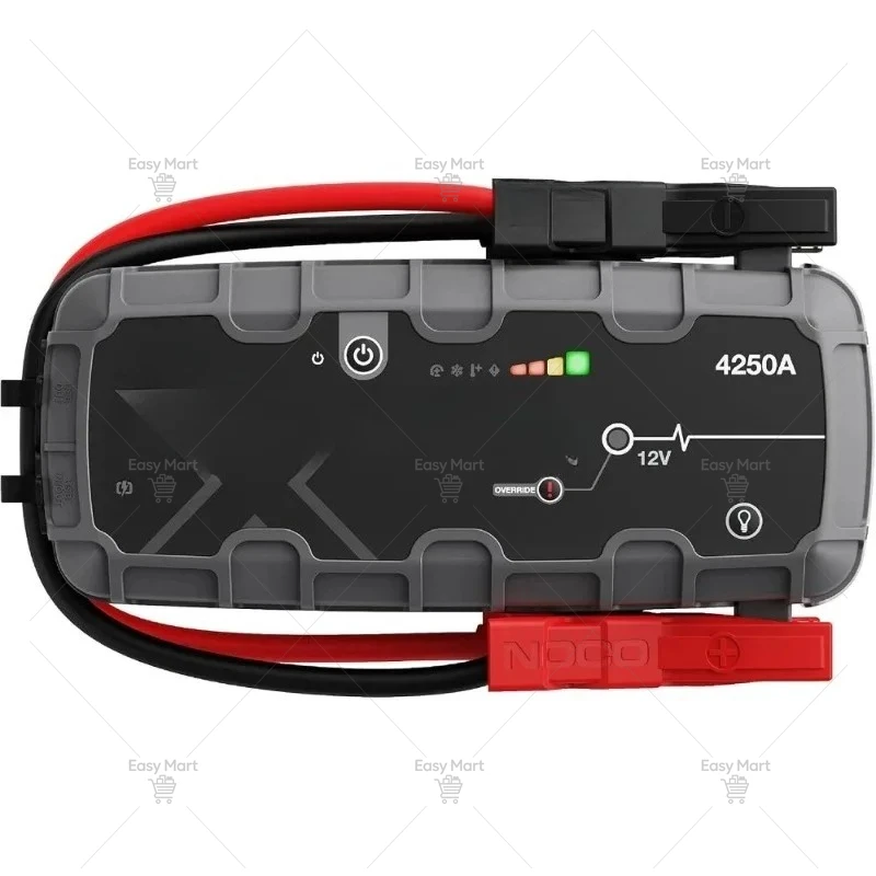 New Upgrade - 4250A UltraSafe Jump Starter,12V Lithium Battery Booster Pack, Portable Jump Box, Power Bank & Jumper Cables