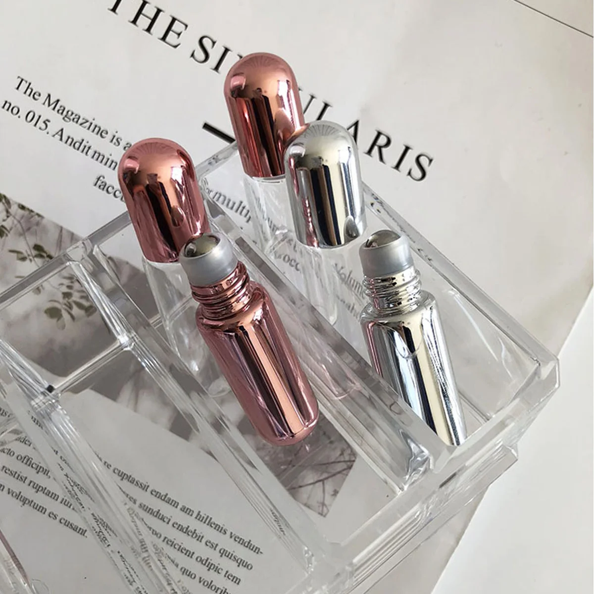 12Pcs 5ml 롤러 볼 병 품질 재료 누출 방지 여행 향수 로션 용기 롤러 병 롤온 병