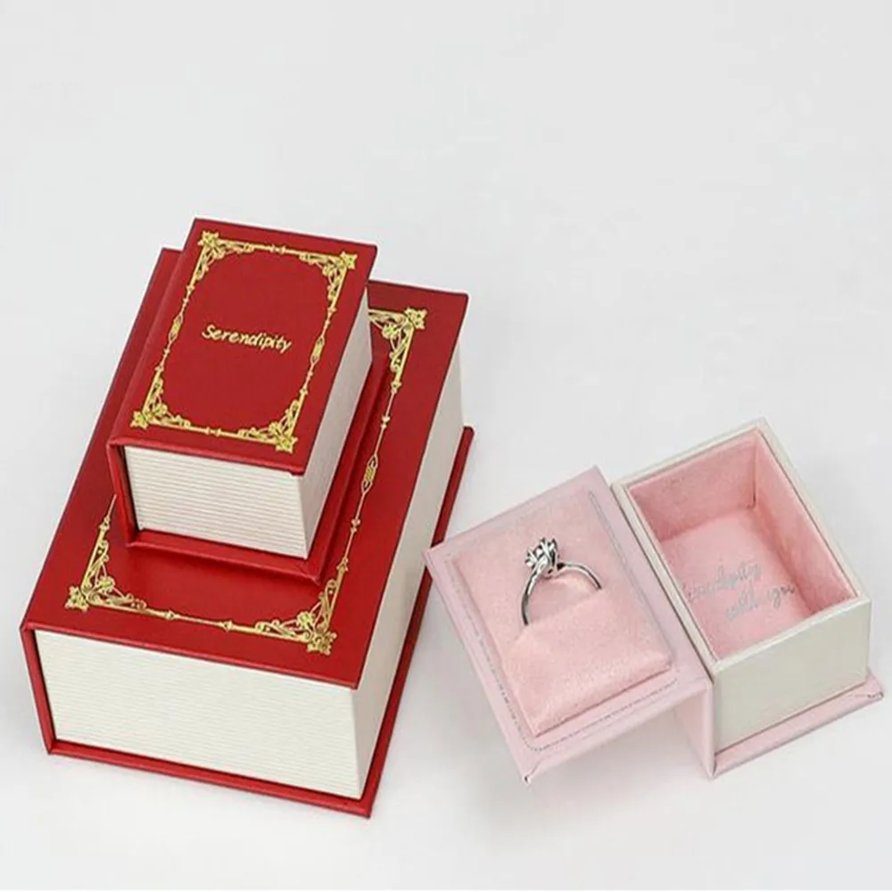 Caja de Viaje para Joyas con Forma de Libro: Caja de Exhibición de Joyas Simple para Anillos y Pendientes, Soporte Portátil para Joyas y Pendientes.