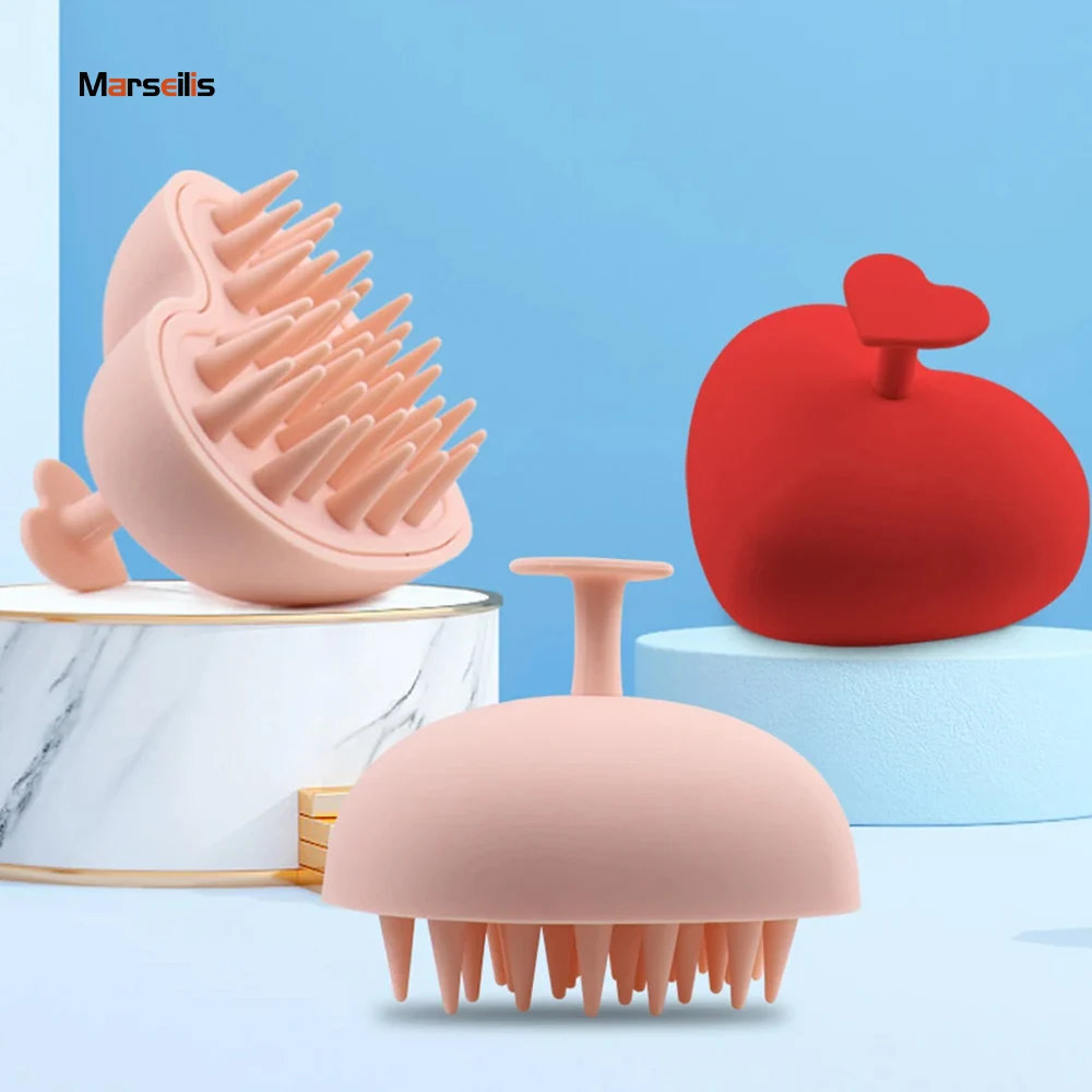 

Мягкий силиконовый шампунь для мытья волос 3D New Heart Силиконовый шампунь-кисть для волос Массажер для кожи головы Шампунь для сухой и влажной уборки двойного назначения для салонных инструментов