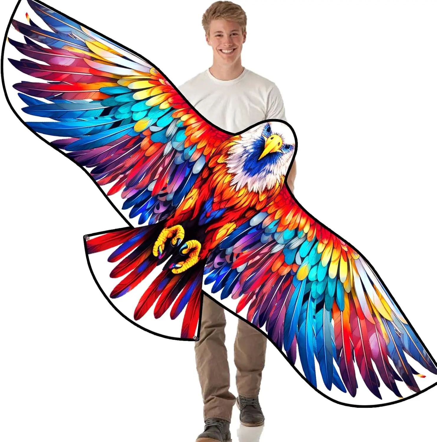 New Outdoor Fun Sports Huge 160cm Colorful Eagle Kite With Handle Line Novelty Toy Kites For Adult /Kids Large Good Flying