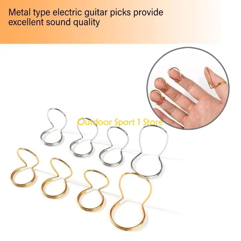 A0KA 4Pcs Butterfly Guitar Finger Picks Finger Guitar Plectrum Metal Thumb Picks - Image 5