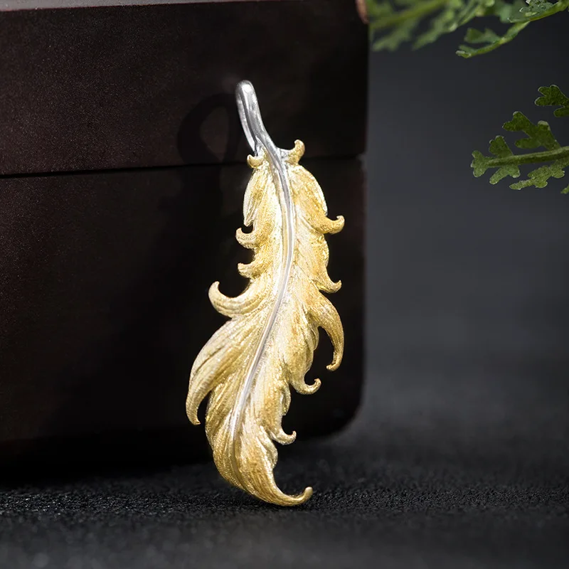 

S925 Silver Feather Brooch,2 in 1 Lapel Pin, Minimalist Ins Style Jewelry for Women and Men