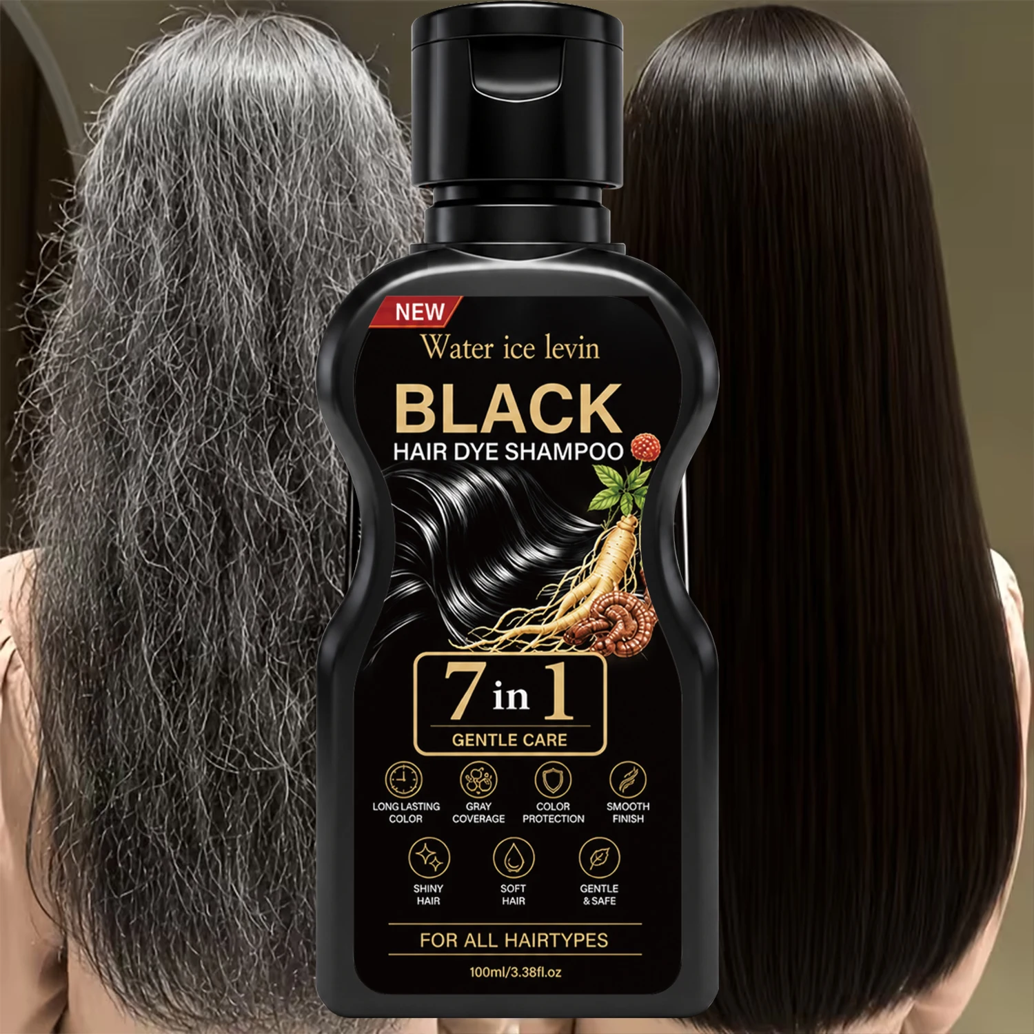 Water Ice Levin 7 in 1 Black H - Hair Spray Color ulasan dan harga