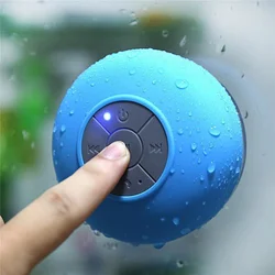 Mini Portable Bluetooth Speaker  Powerful Suction Cup  Built in Microphone Bluetooth Speaker for Phone Shower Gift Office