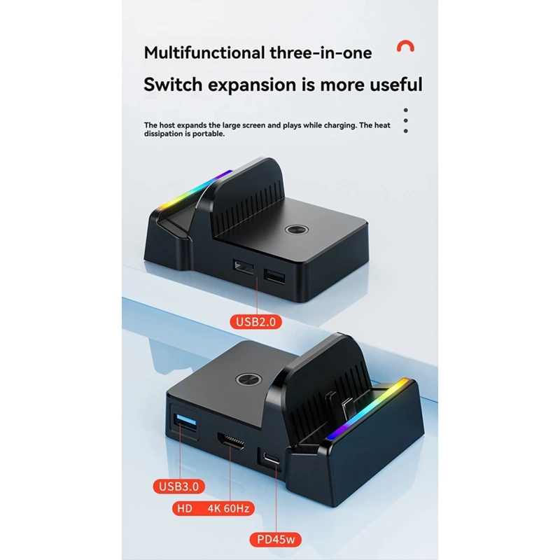 แท่นสวิทช์สําหรับ Nintendo SWITCH แบบพกพา 3 ใน 1 SWITCH Video Converter Docking Station พร้อม RGB สําหรับ NS อุปกรณ์เสริม