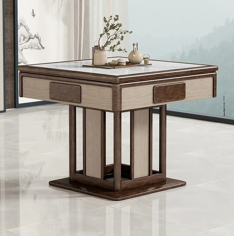 Chinese solid wood mahjong table table dual-purpose automatic household high-end bass mahjong machine