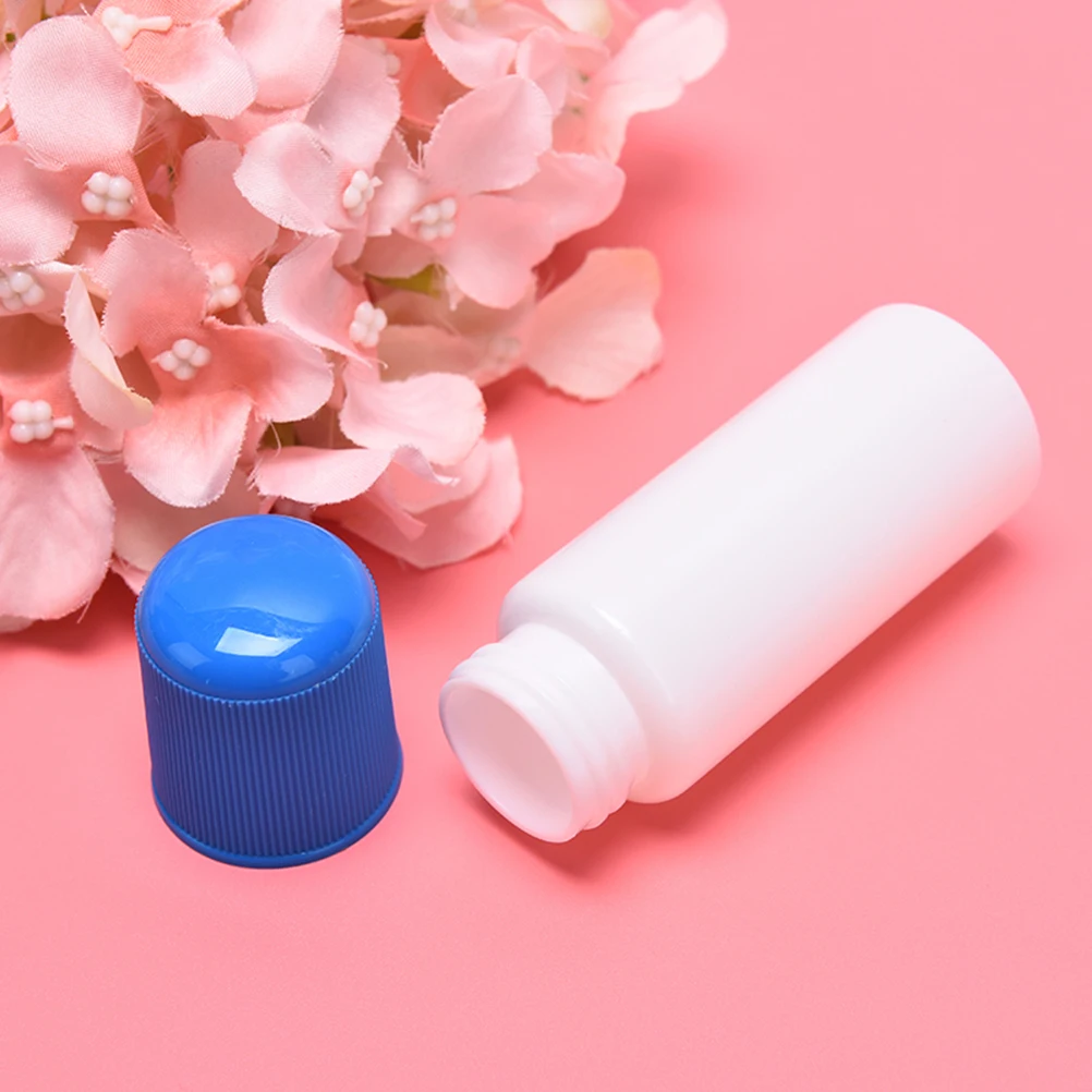 30ML white medicine liquid bottle with blue sponge applicator