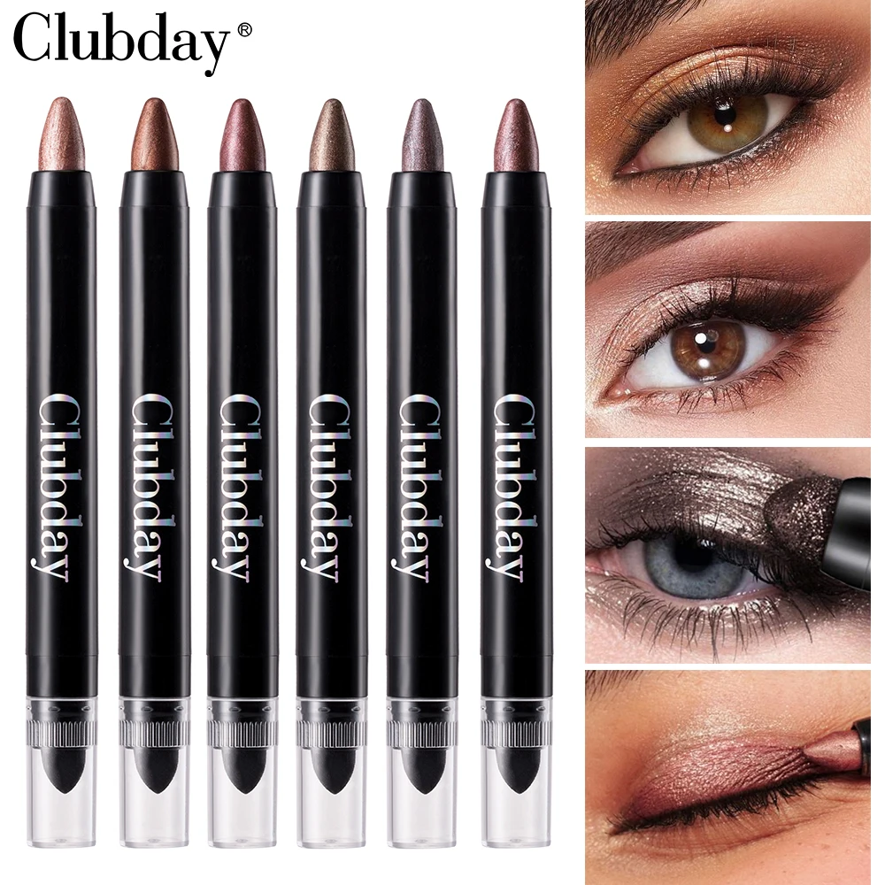 Dual-ended eyeshadow stick set, pearlescent eyeliner, highlighting and highlighting non-smudging eye makeup set, multi-color mat