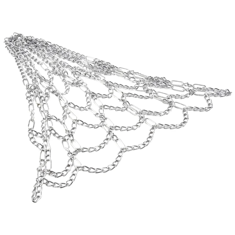 YHOLI-Sport Rede de basquete com corrente de ferro ao ar livre 12 laços Rede de substituição de gol de basquete resistente padrão