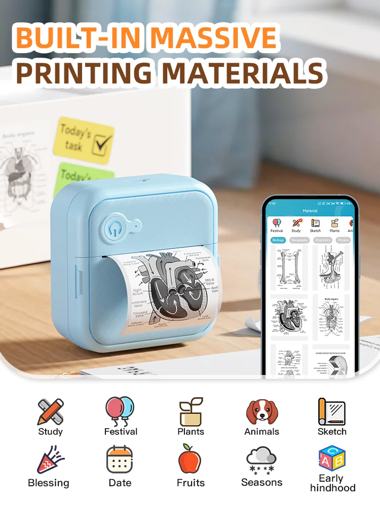 DOLEWA D8 Tragbare Mini-Drucker, kabellos, Bluetooth, tintenloser Aufkleberhersteller, Drucker, Tag-Preismaschine für Büro, Schule, Küche – Detail 2