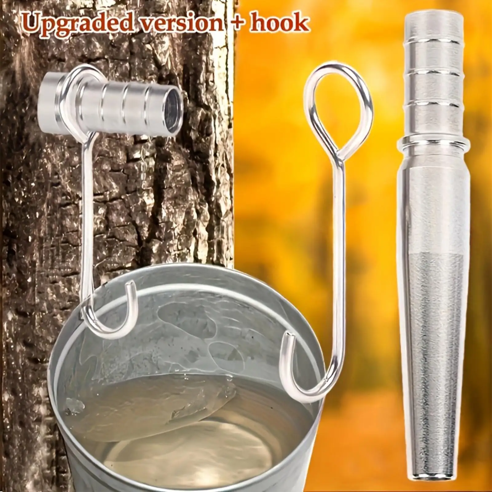 5pcs Maple Tree Tapping Kit Food-Grade Stainless Steel Leak Proof Syrup Spiles Set Sugarbush Supplies for Farm Backyard Garden