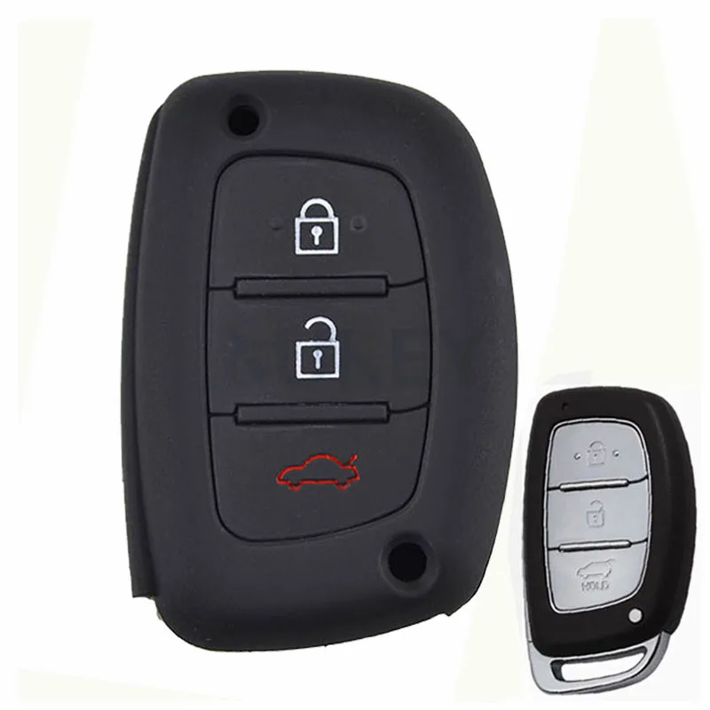 Silicone Car Key Case For Hyundai Creta Tucson Santa fe Elantra Sonata i10 i20 i30 i40 i25 ix35 Remote Shell Fob Cover Pocket