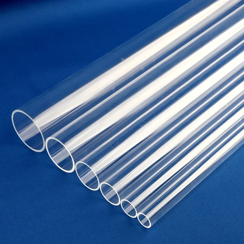 2Pcs Transparent Acrylic Hard Tube Pipe OD 8mm 10mm 12mm 14mm 16mm 18mm 20mm PMMA PC Water Cooling Rigid Tube 50cm Length