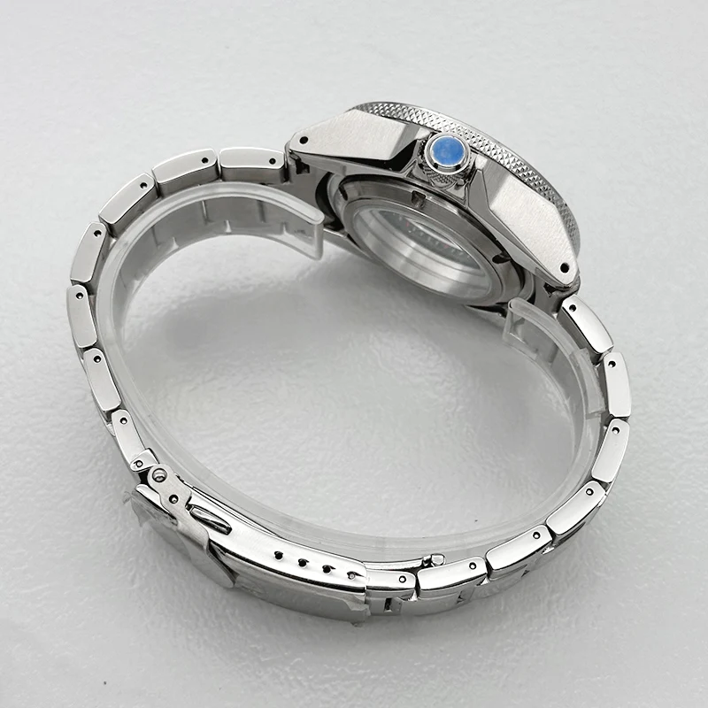 

Mod 44mm Silver King Samurai Watch Case Transparent Back Cover Fits NH34 7S26 4R NH35 NH36 Movement With Steel Strap Watch Parts