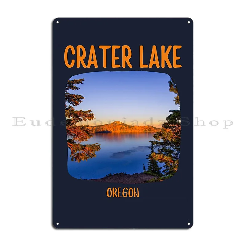 Crater Lake Oregon Metal Sign Character Wall Decor Bar Cave Designing Pub Mural Tin Sign Poster