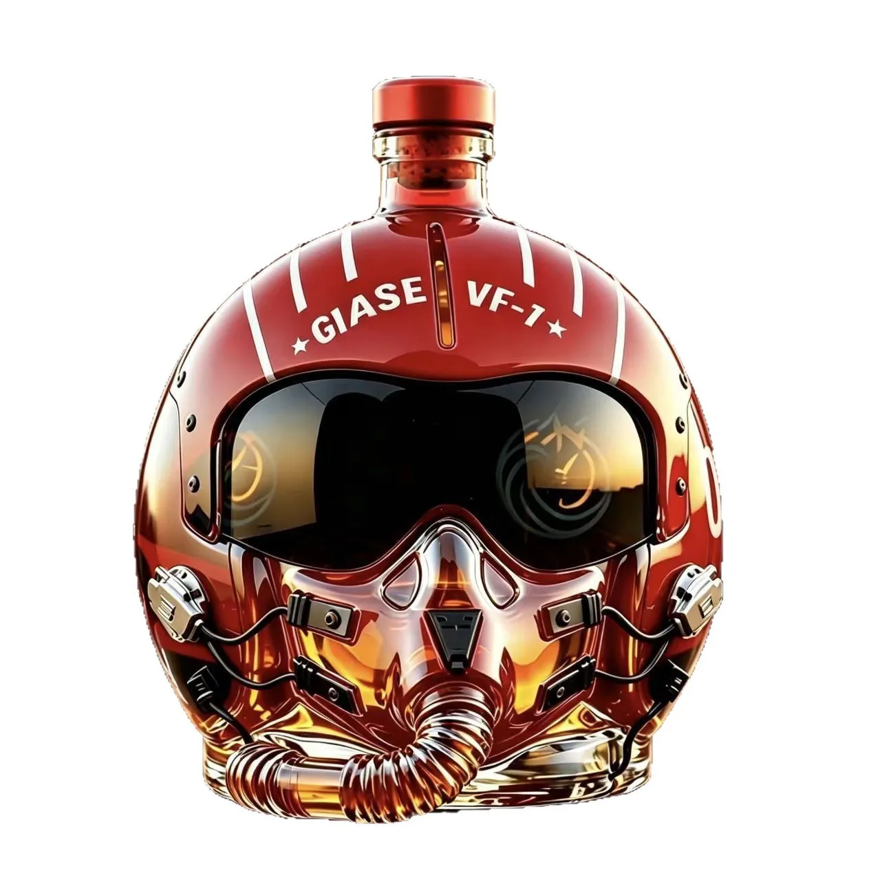 Creative Helmet-Shaped Wine Decanter Glass Novelty Decorative Bottle for Bar Tabletop Collectors Gift