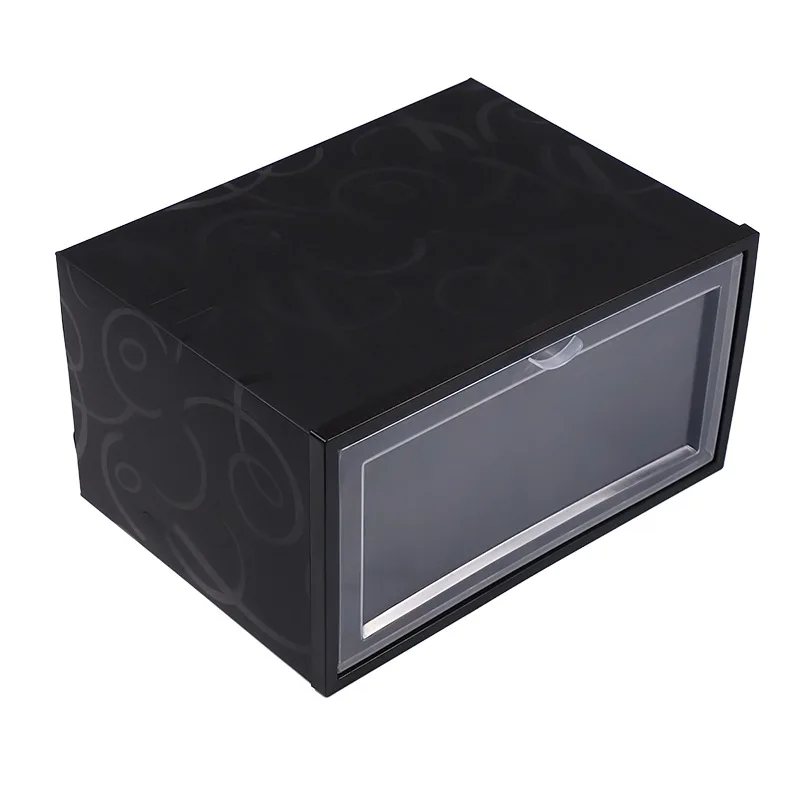 1pes Simple atmospheric pressure flower moon black and white dust-proof shoe storage box with large shoe box on the side