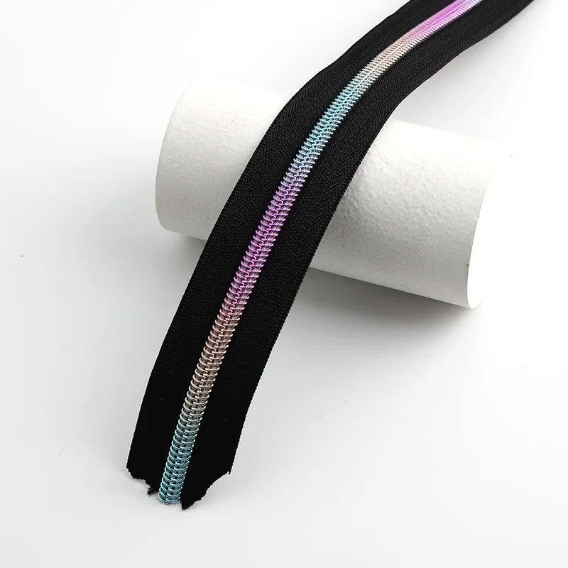 2 yards 7 colors 5# plastic nylon zipper tape decorative zipper puller for DIY sewing tailor craft bag accessories