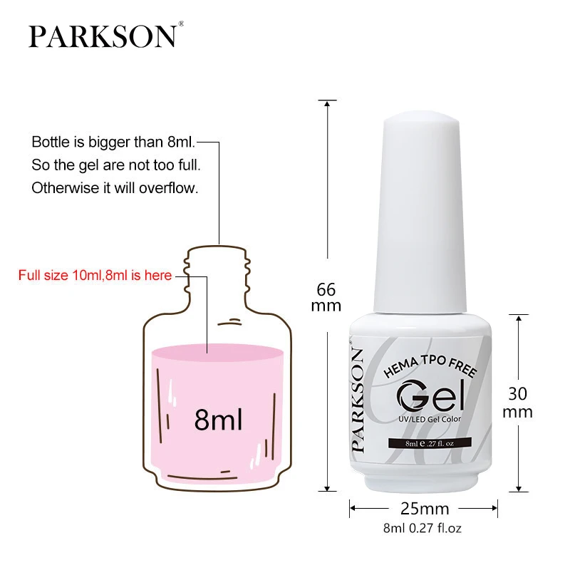 파르손 8ml 헤마 프리 컬러 젤 네일 폴리쉬 누드 핑크 레드 그린 컬렉션 네일 젤 폴리쉬 글리터 소크 오프 UV LED 젤
