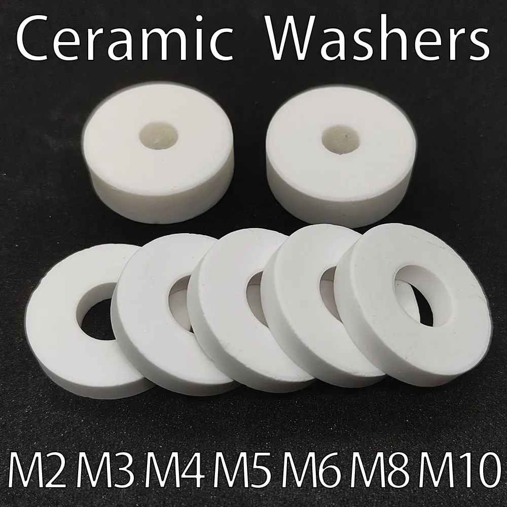 M2 M3 M4 M5 M6 M8 M10 Ceramic Washer Spacer Alumina High Temperature Resistant Gasket Ring Insulating Ceramic Tube Oring