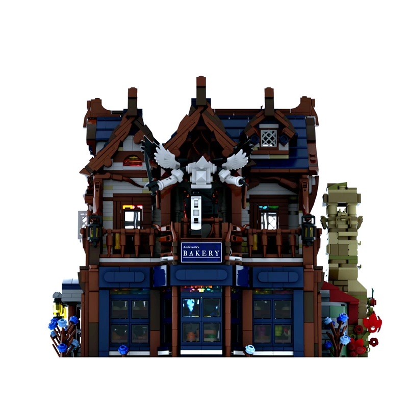 Exquisitos nuevos bloques de construcción MOC, modelos arquitectónicos medievales, tecnología de panadería fantasma, juguetes modulares para niños, regalos, conjunto DIY
