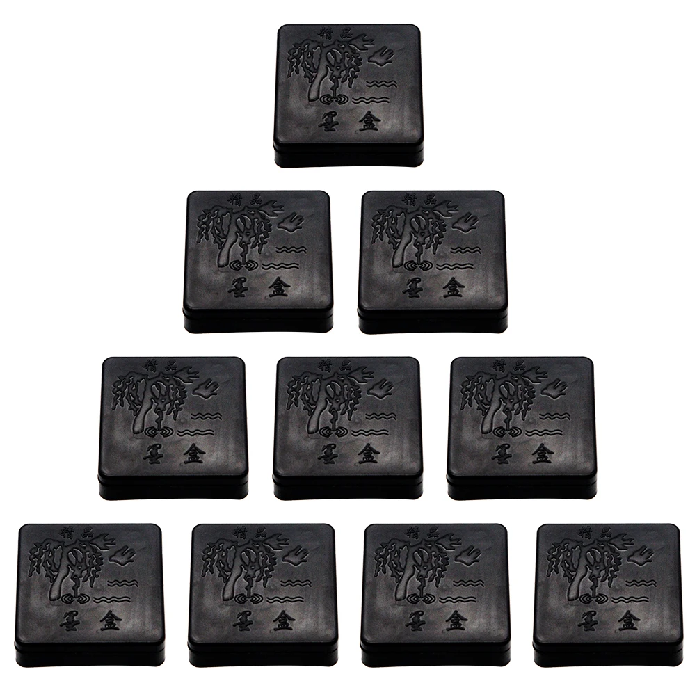 

10 Pcs Calligraphy Ink Container Square Black Traditional Writing Accessory Painting Tray Holder Tool Student Sumi Container