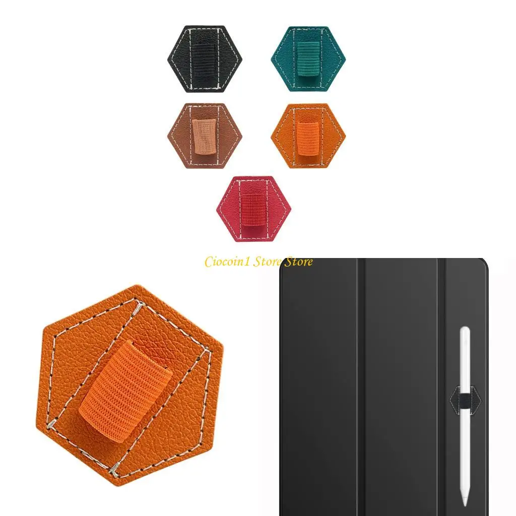 

A3PC Leather Pen Clip Holder Adhesive Pen Holder Tablet Pen Holder Elastic Pen Holder