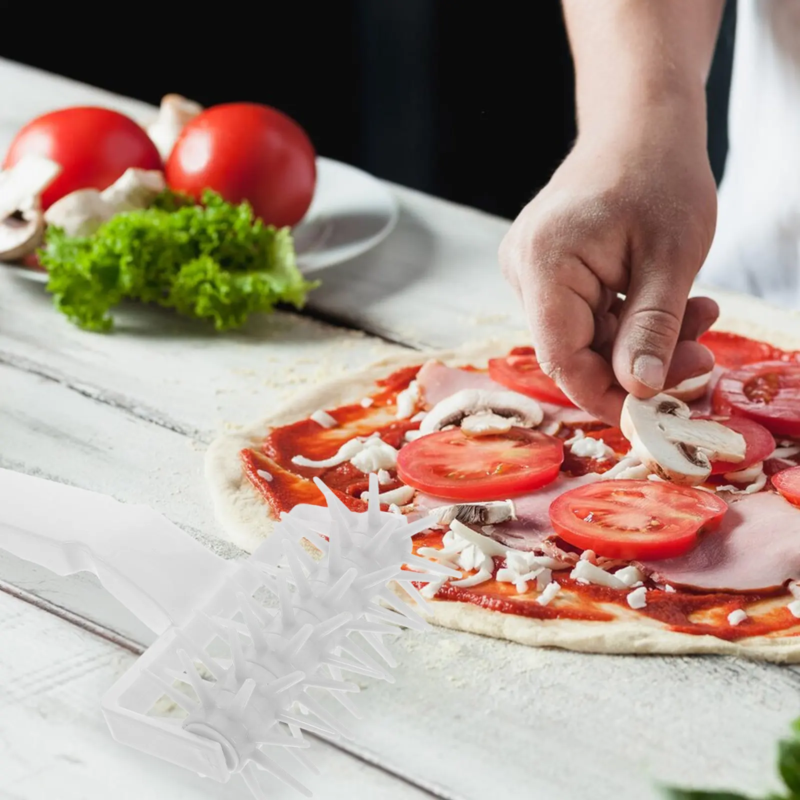 Pizza Dough Roller Ergonomic Pastry Docker Hole Puncher for Bread Cookies Pie Crust Baking Tool