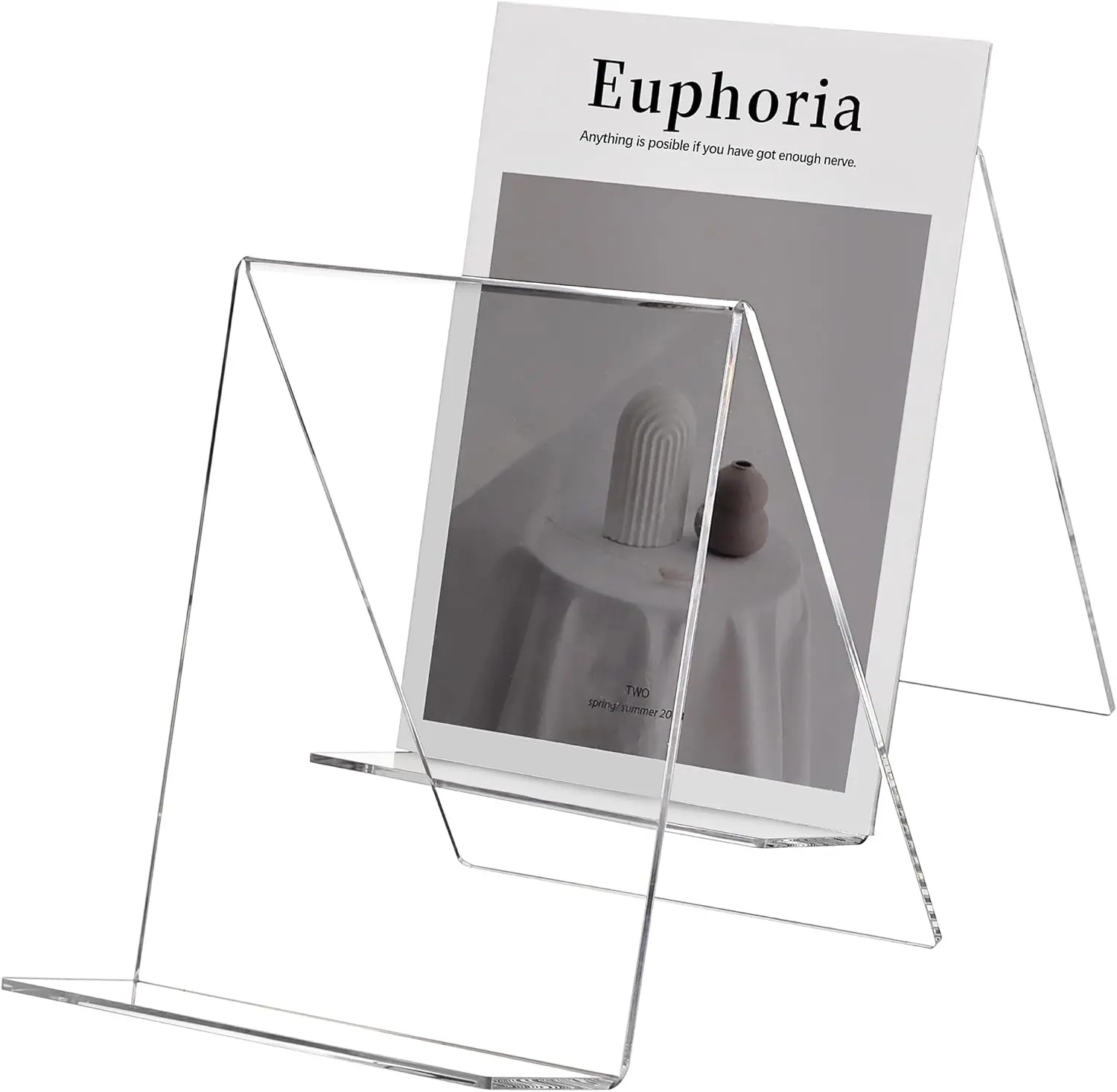 Acrylic Easel Book Stand for Books, Tablets, Phones, Albums, Magazines, CDs, Plate, Artworks,Photo (4 Pack)